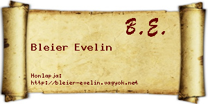 Bleier Evelin névjegykártya